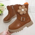 thumbnail image 7 of nsendm Female Shoes Little Kid Big Kids Shoes Size 6 Thick Soled Girls Mid Length Boots Comfortable Soft Soled Leather Short Boots Noisy Shoes for Kids Brown 12, 7 of 7