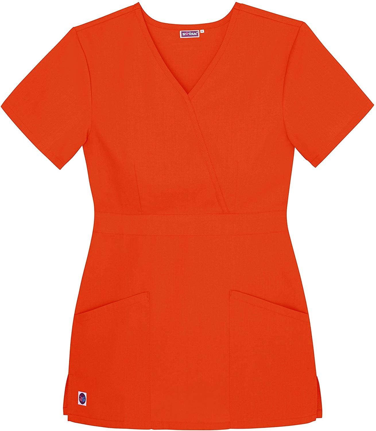 Sivvan Women's Scrubs Mock Wrap Top (Available in 12 Colors) Walmart