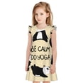 thumbnail image 1 of Balery Panda Doing Yoga Camisón de princesa para niñas, pijama de algodón con mangas abullonadas, suave y bonito.-XX-Large, 1 of 6