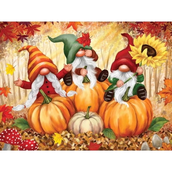 Bits and Pieces Fall Gnomes Jigsaw Puzzle, 300-Piece, 18" x 24"