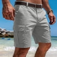 thumbnail image 2 of Cargo Shorts for Men Relaxed fit Elastic Waist Athletic Work Shorts Summer Lightweight Hiking Shorts Multi Pockets,L, 2 of 5