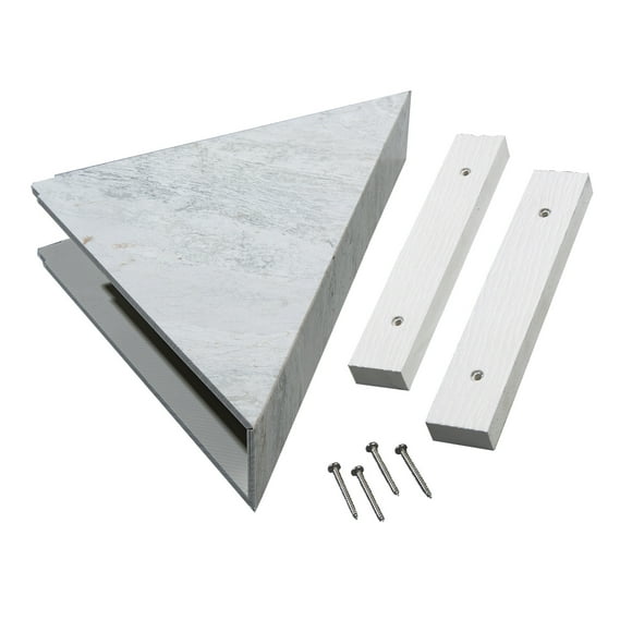 Palisade Vinyl Waterproof Corner Shower Shelf Polar Frost