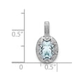 thumbnail image 7 of 925 Sterling Silver Rhodium Plated Diamond and Aquamarine Pendant, 7 of 7
