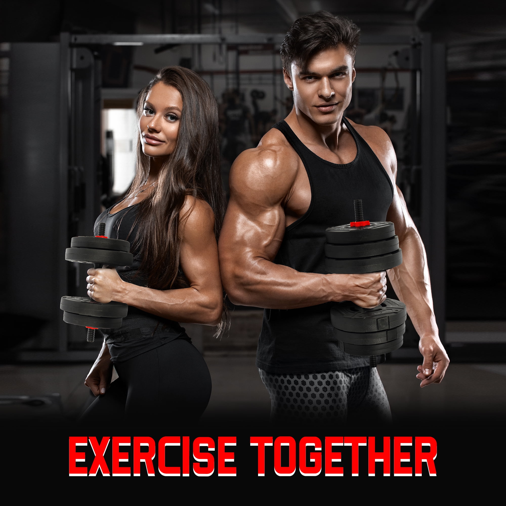 BalanceFrom 60LB 4-in-1 Portable Changeable Dumbbell, Barbell, and Kettlebell Set with Adjustable Weights