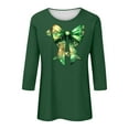 thumbnail image 4 of Elvqul T-Shirts à Col Rond pour Femmes, T-Shirts à Manches 3/4 de la Saint-Patrick, Grande Taille, Graphiques, Hauts de Fête Stylés pour Dames, Mignons, 4 of 5