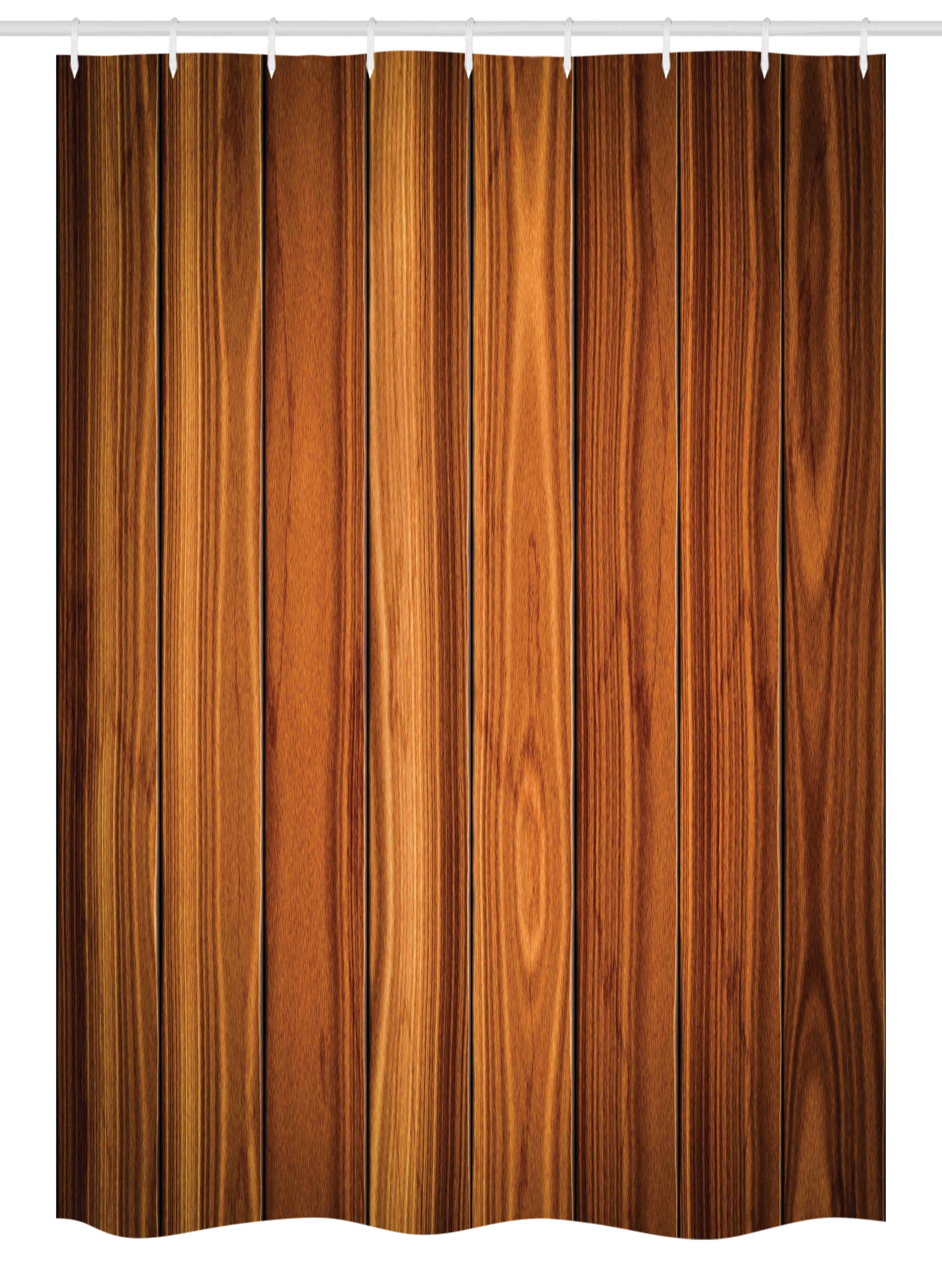 Rustic Stall Shower Curtain Digital Wood Panels Print for Bathroom 54"x78" 