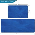 thumbnail image 6 of 2 Pieces Kitchen Rugs, Abstract Non Slip Royal Blue Art Graffiti Modern Comfort Indoor Floor Mat Runner Rug Set for Laundry Office Sink Bathroom (17"x48"+17"x24"), 6 of 14