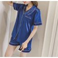 thumbnail image 1 of Conjunto de pijamas personalizados para dama de honor, ropa de dormir de seda satinada, con iniciales de nombre, manga corta, para despedida de soltera, 1 of 4