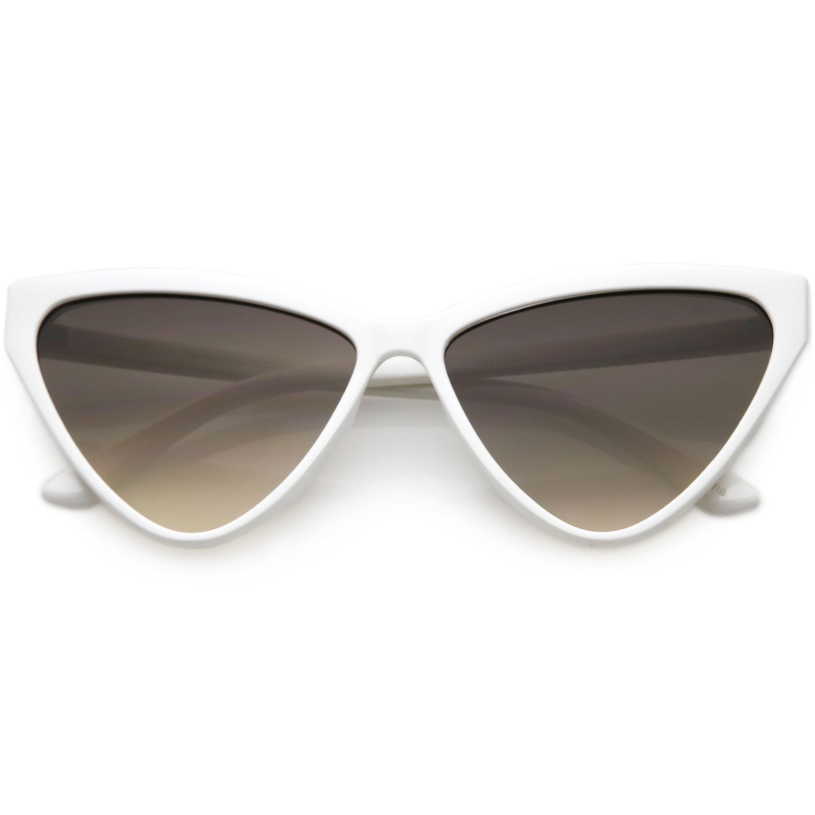 Oversize Vintage Cat Eye Sunglasses Color Tinted Lens 59mm (White / Smoke Gradient) - image 1 of 4