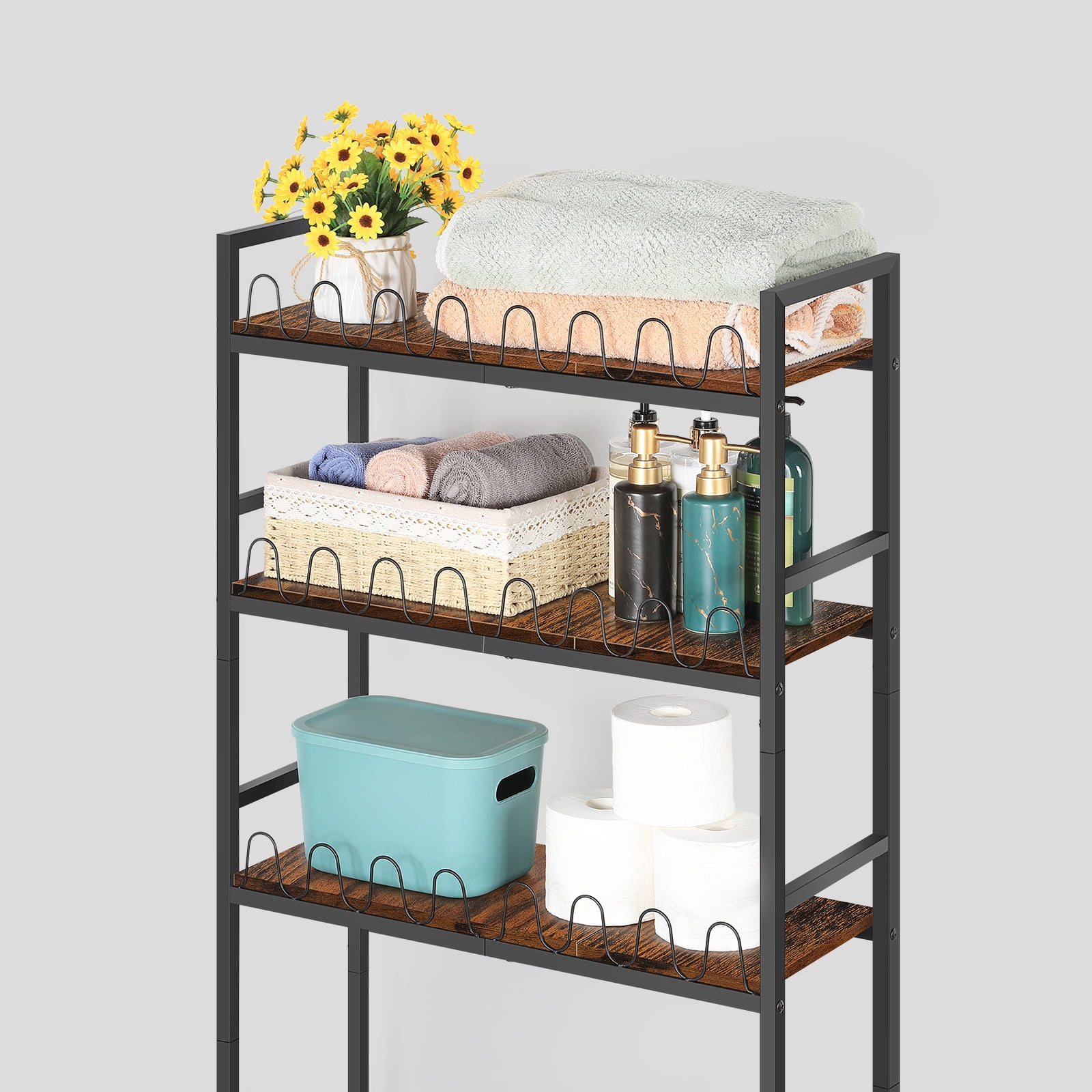 3-Tier Over The Toilet Storage Shelves Rack Heavy Duty Bathroom Organizer Metal