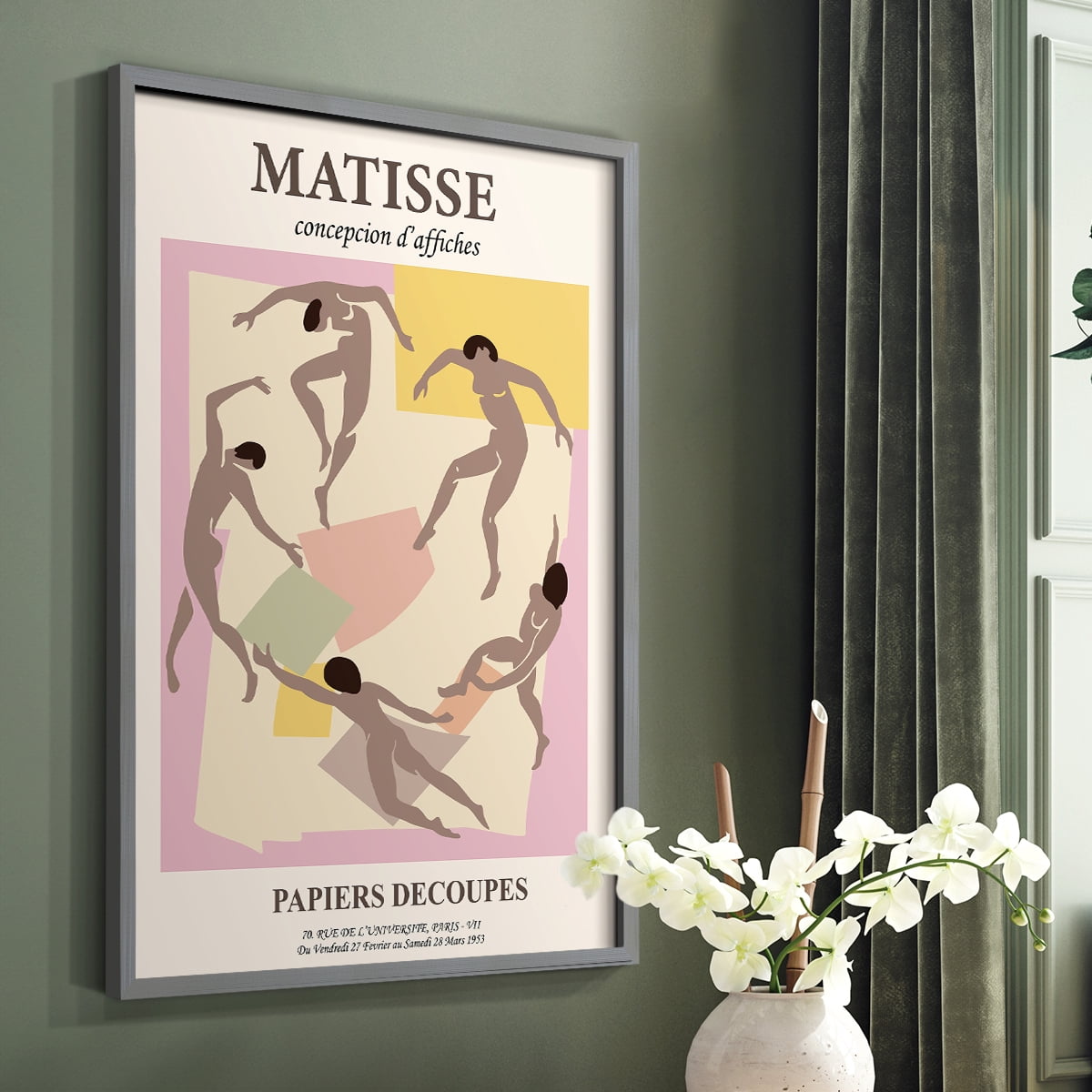 Matisse CXXIII Framed Print in Gray Solid Wood 8 x 10 Framed Print