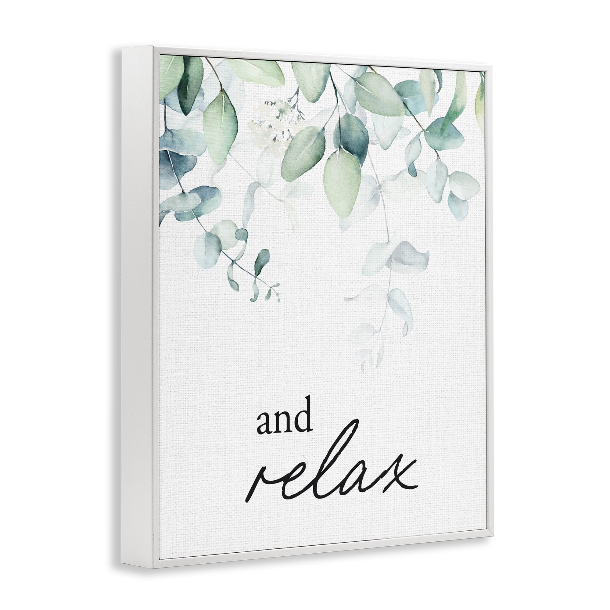 And Relax Minimal Herbs White Framed Giclee Art, design by Lettered and Lined