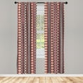 thumbnail image 3 of Ambesonne Ikat Curtains, Indigenous Pattern, Pair of 28"x95", Vermilion Orange Seafoam, 3 of 5