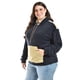 thumbnail image 2 of Sudadera con capucha bicolor Roman Fashion /Tallas Extras, (Negro /Cafe) negro 40, 2 of 7