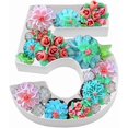 thumbnail image 2 of 8" Fillable Cardboard Number Shaped Box Paper Mache Birthday Party Sweets Candy Tray (5), 2 of 6