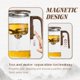 thumbnail image 3 of Para té suelto, tetera Enchanti con mango de madera, tetera mágica Enchantipot, tetera mágica con control de presión para bebidas frías y calientes, 3 of 7