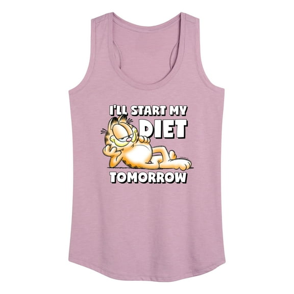 Garfield - Start My Diet Tomorrow - Women's Racerback Tank Top