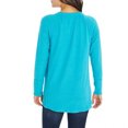 thumbnail image 4 of Wildfox Women's Long Sleeve V-Neck Haley Brushed Sweater Waffle Top (Peacock, XXL), 4 of 10