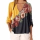 thumbnail image 2 of Blusa Camisa con cuello en V y estampado floral Blusa suelta de manga larga Top de mujer, Amarillo, XL Yuarrent AP002021-28, 2 of 5