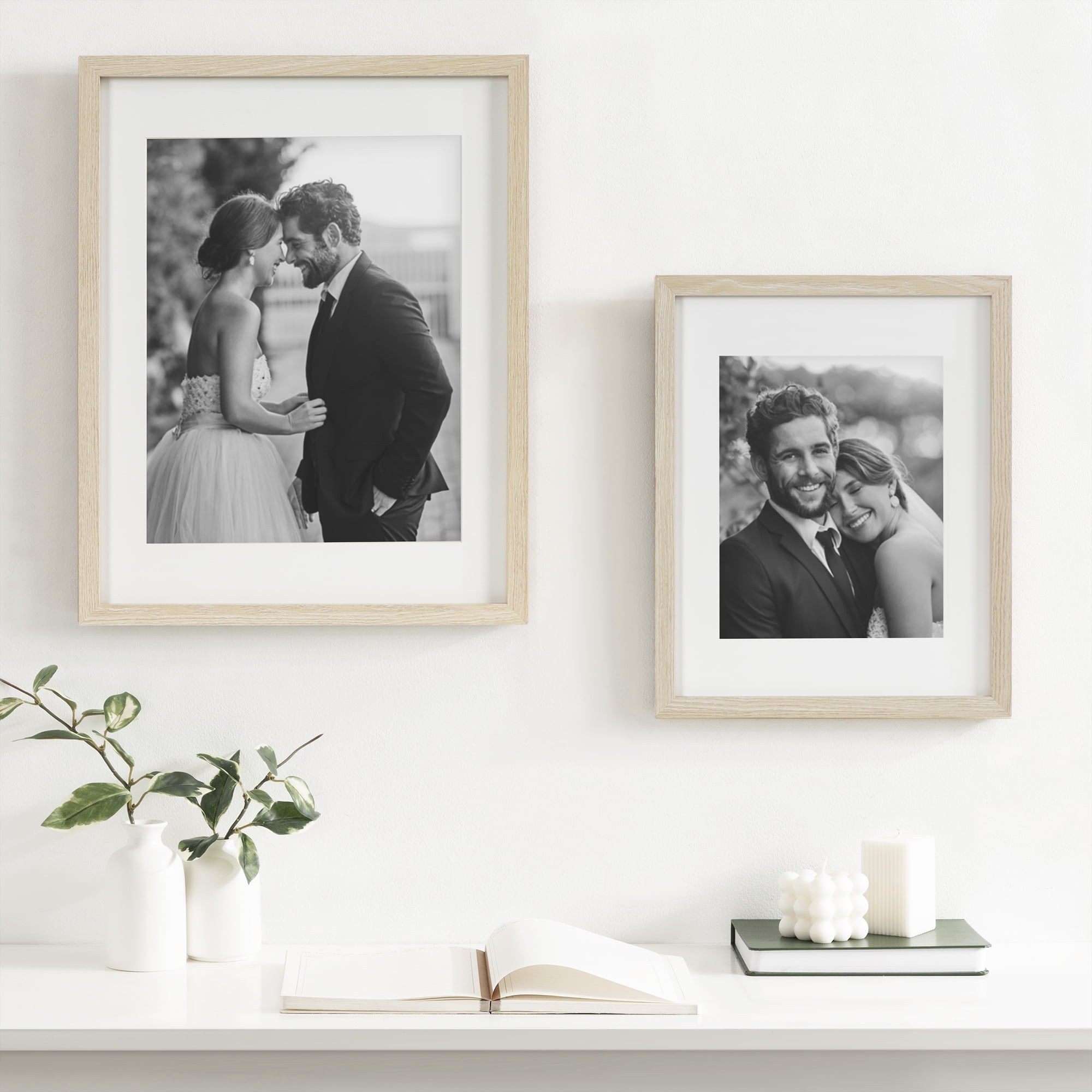 Cadre photo galerie naturel DesignOvation 35,6 cm x 45,7 cm avec passe-partout de 27,9 cm x 35,6 cm