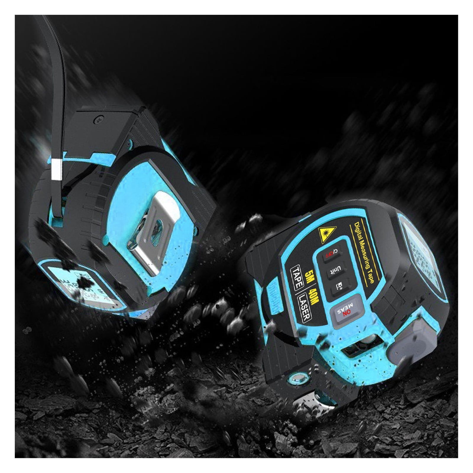 3 In 1 Rangefinder With 5m Tape Measure Ruler LCD Display with Backlight Distance Meter Building Measurement Device ,Easy to Use