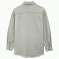 thumbnail image 4 of Splozh Fall Jackets Women Fashion Washed Denim Shirt Jacket and Winter Personality Street Jacket Coat Light Gray,L, 4 of 5