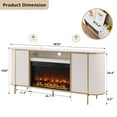 thumbnail image 6 of OKD 70" Fireplace TV Stand for TV up to 80", Modern Fluted Entertainment Center with Electric Fireplace, Media Console Table for Living Room - White, 6 of 8