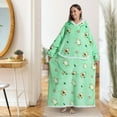 thumbnail image 2 of Blanket Hoodie Robe With Giant Pocket Lamb Lined Design For Spring Winter Fall Sleeping Wear, 2 of 6