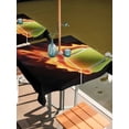 thumbnail image 6 of Outdoor Tablecloth with Umbrella Hole, Tennis Spillproof Waterproof Outdoor Table Cover, Modern Sport Glowing Ball Black Background Patio Tablecloths for Party/Garden/Picnic, Square 54"x54", 6 of 9