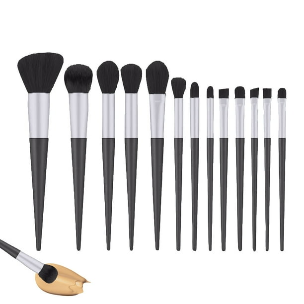 Juego de 13 brochas de maquillaje para base de maquillaje, brocha para labios, brocha para corrector y brocha para sombras de ojos.