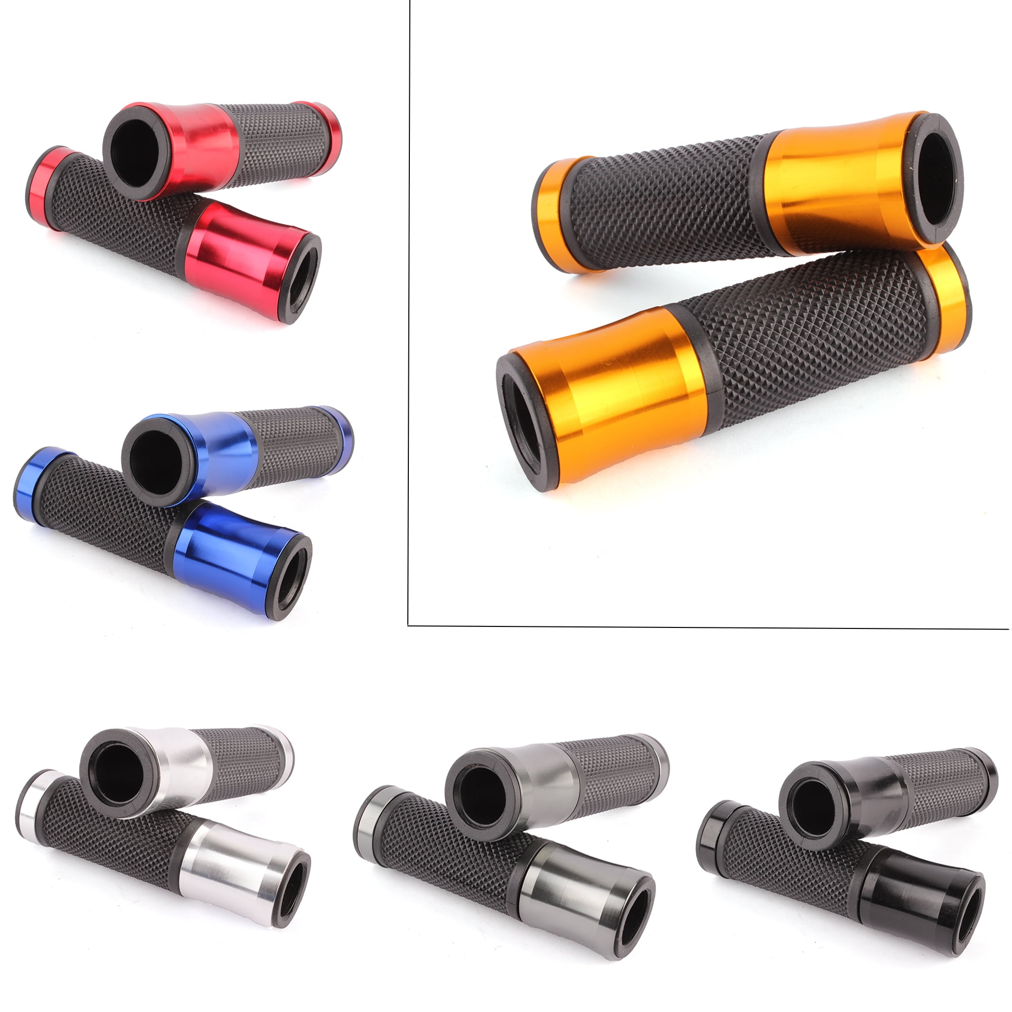 7//8/" Aluminum Handlebar Rubber Gel Hand Grips Bar End For Motorcycle Sports Bike