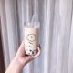 thumbnail image 4 of Encantadora taza de vidrio, taza de vidrio resistente al calor, taza de jugo de leche coreana con pajita, taza de bebida transparente de dibujos animados estable de moda Simple Fokelyi JQWJ308, 4 of 7