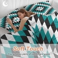 thumbnail image 5 of Turquoise Aztec Bedding 3 Piece Duvet Cover Set Full Size, Black White Southwest Vintage Geometric Soft Microfiber Comforter Cover with Zipper Closure & Pillowcases, FadeResistant Quilt Cover, 5 of 9