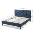 King Size Zinus Misty 42" Upholstered Platform Bed Frame with Wood ...