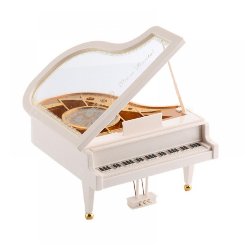 Windup Wooden Piano Music Box, Xmas Present for Children Kids Girls