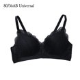 thumbnail image 1 of Sujetador de correa para mujer Sujetador push-up sexy Bralette Diseño de encaje para niña Sujetador de copa 3/4 transpirable sin alambre, negro, 80 = 36AB Inevent AP001484-03B, 1 of 7