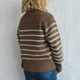 thumbnail image 4 of Chandail Rayé pour Femmes, Chandail à Manches Longues en Tricot Ample, 4 of 8