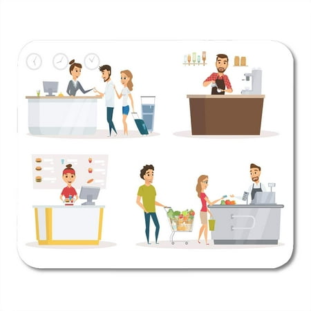 KDAGR Staff Cashier Checkout Counter and Buyer Pays Purchase Mousepad Mouse Pad Mouse Mat 9x10