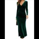 thumbnail image 1 of Vestido Elegante de Terciopelo para Mujer, con Escote en V Profundo, Cruzado A la Cadera, Liso, de Larga, para Fiesta de Noche, Cóctel o Graduación Verde Oscuro L, 1 of 9