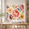 thumbnail image 5 of Pink and Yellow Watercolor Blooms Against Cream Background, Romantic Watercolor for Flower Lovers, Floral Wall Decor, Mother's Day Gift, Tapestry Wall Hanging for Bedroom and Living Room, 5 of 7