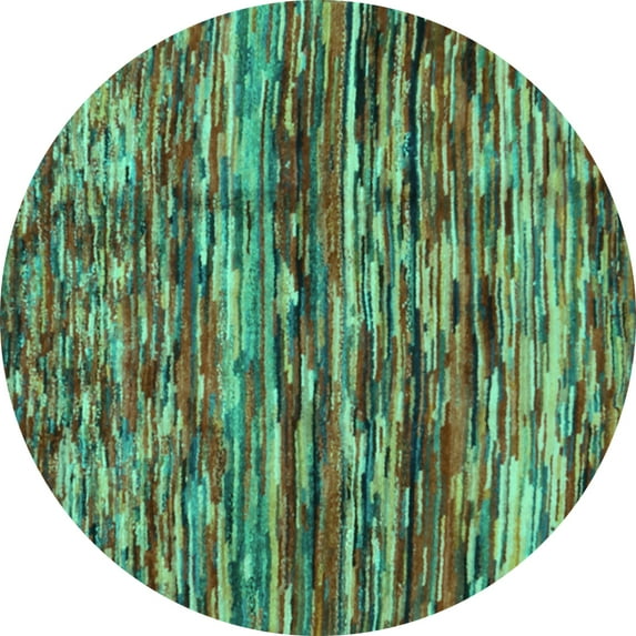 Ahgly Company Indoor Round Southwestern Turquoise Blue Country Area Rugs, 4' Round