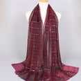 thumbnail image 4 of Foulard Légère Rayée Argentée Châle Tissu Doux pour la Mode Quotidienne, 4 of 10