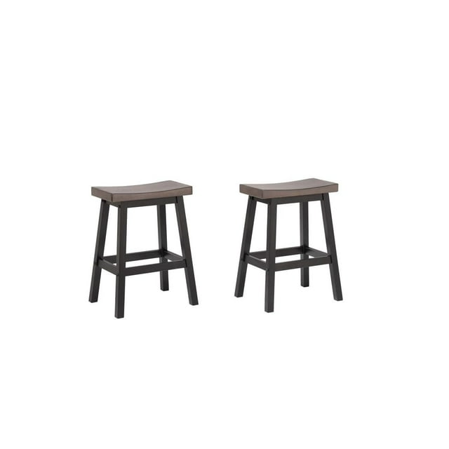 Tabouret de bar Sarah, ensemble de 2, Chêne/Gris foncé