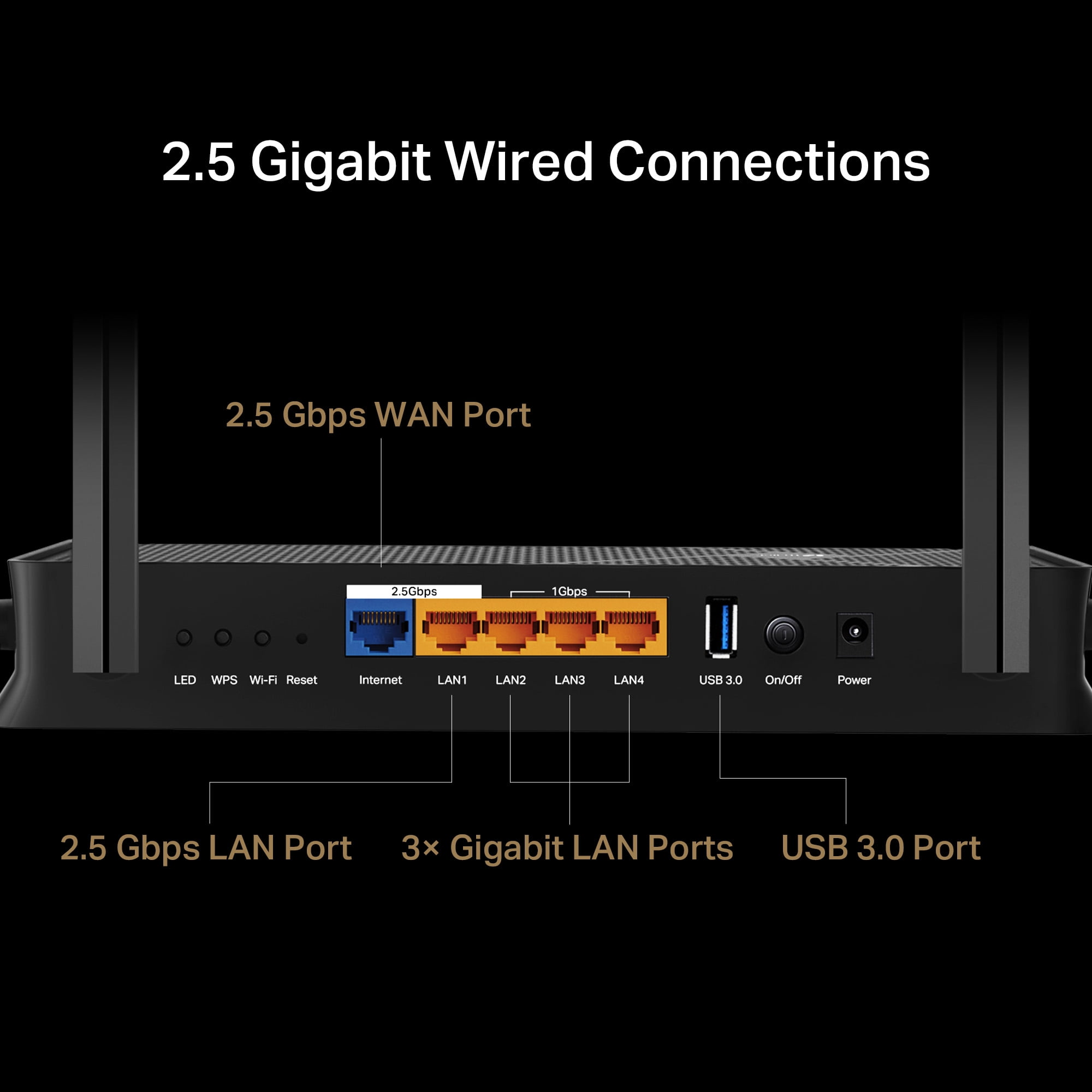 TP-Link Dual-Band BE4800 Wi-Fi 7 Router, Dual 2.5 Gbps Ports, USB 3.0 ,4× External Antennas, Parental Controls, Easy Mesh, HomeShield, Private IoT Network - Archer BE4800