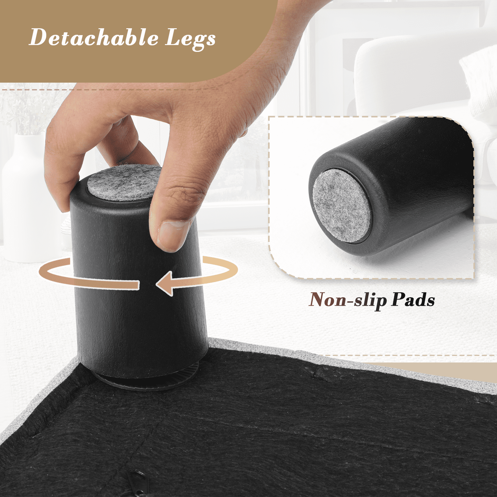 OSM Foot Stool Ottoman, Small Ottoman Foot Rest with Legs, Rectangle Foolstool Ottomans for Couch, Ottoman Foot Stools for Living Room Entryway (Light Gray)