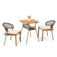 thumbnail image 2 of Ktaxon 3pc Bistro Set 22in Stackable Wicker Chairs&Table with Storage Patio Brown, 2 of 9