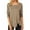 Khaki, variant on Womens Irregular Hem Buttons Long Sleeve Casual Round Neck Loose Tunic Top T-Shirt Spring Summer Autumn Winter T Shirt