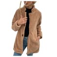 thumbnail image 2 of Puntoco Chaqueta de lana de doble cara de manga larga de color sólido para mujer e invierno Puntoco Puntoco-1, 2 of 7
