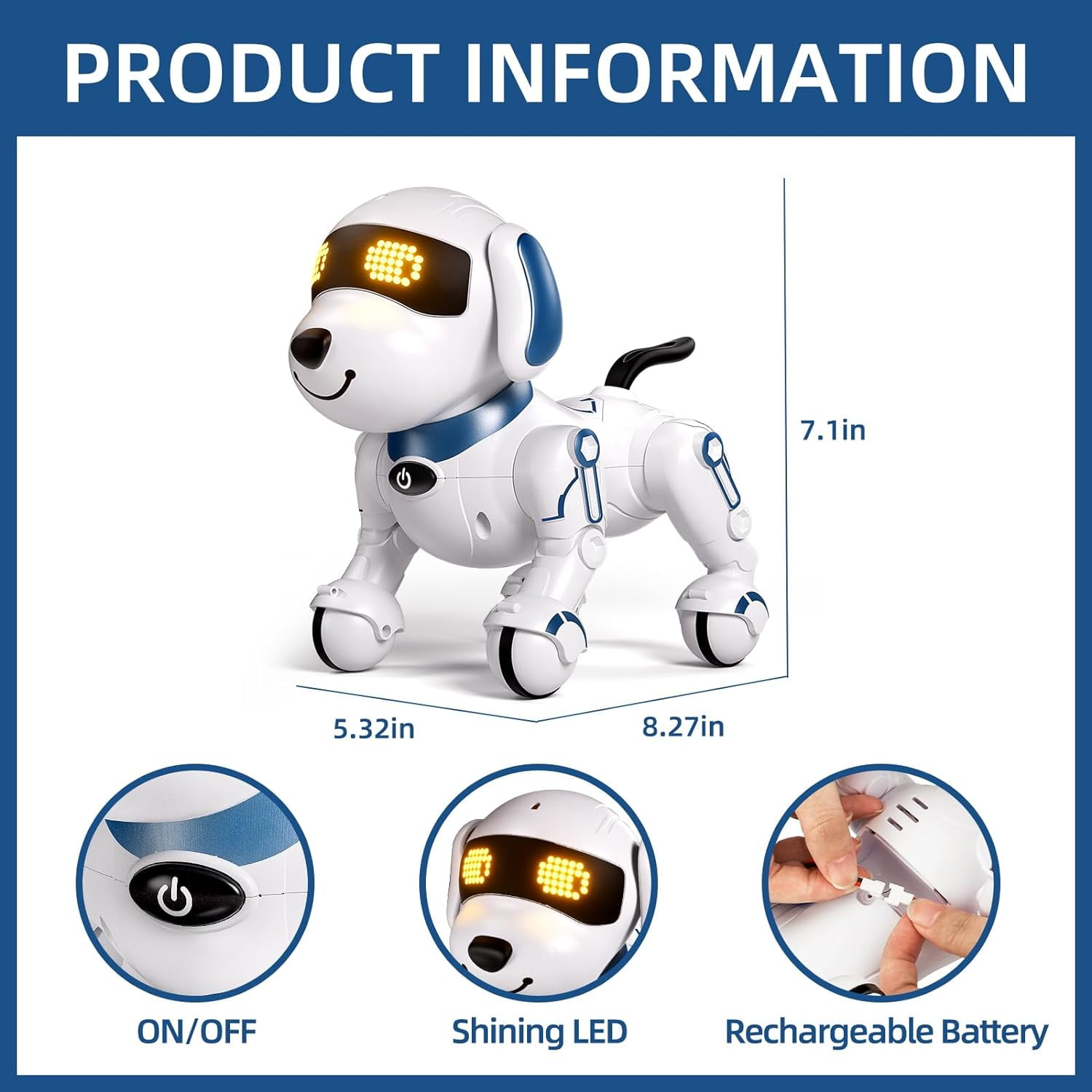 Gmdisc RC Robot Toys for Kids, Programmable Interactive Remote Control Smart Robot for Age 3 4 5 6 7 8 Year Old Boys Girls Birthday Gift Present