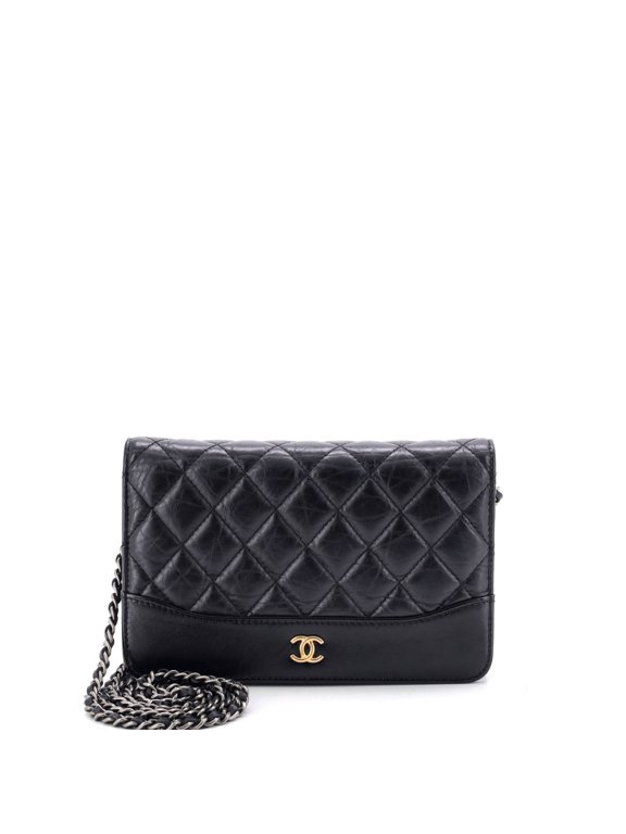 Pre-Owned Gabrielle Wallet on Chain Quilted Aged Calfskin By Rebag